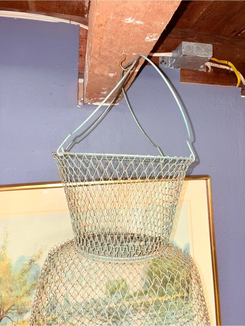 Vintage French Fishing Basket